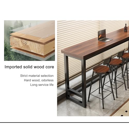 Mesa rectangular alta elegante con soporte metálico resistente 4