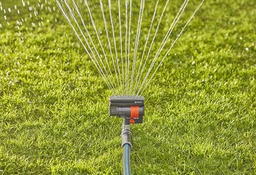 GARDENA 20575 | Up to 2300 sq ft - ZoomMaxx Adjustable Oscillating Sprinkler on Metal Step Spike for Watering Large Area Lawn with US Hose Threads, Yard and Garden. Gardena Quick Connects - Image 5