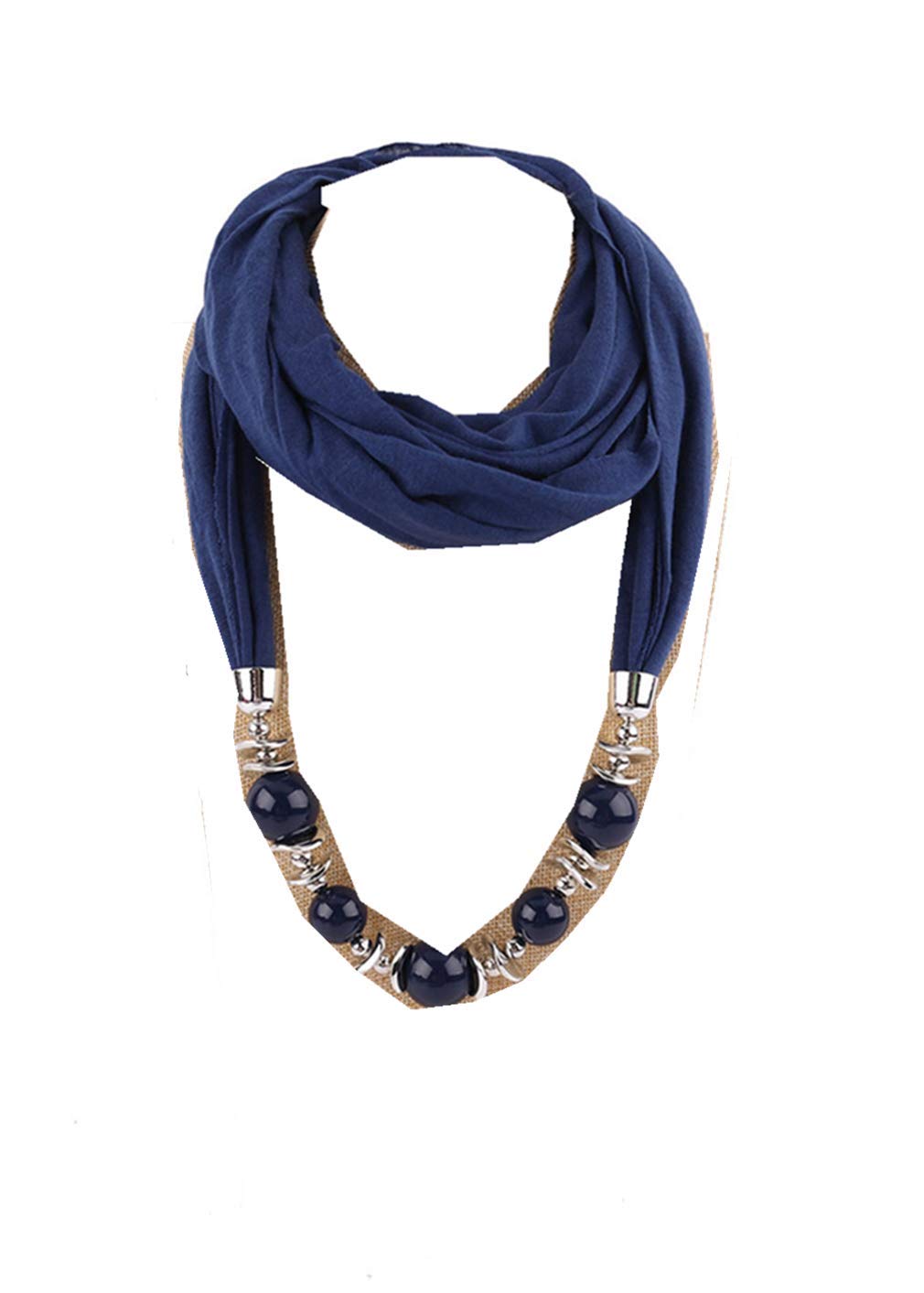 Scarf Bead Pendant Scarf Charm Ethnic Style Infinity Scarves Women's Scarf Necklace