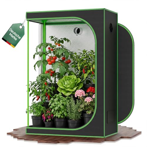 Kingpower Grow Zelt für Pflanzen Zuchtzelt Gewächshaus Box Zuchtschrank Garten Anzucht Gemüse Kräuter Grow Schrank Indoor Blumen klein Tomaten Hydro Green, Größe:120 x 60 x 180 cm (07)