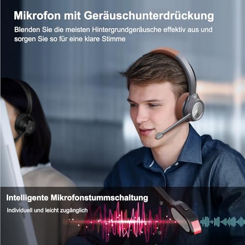 Casque mono Bluetooth avec micro pour éliminer les bruits de bureau - 2