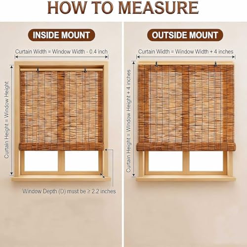 Rideau occultant en bambou naturel isolant et brise-vue pour fenêtre et pergola de jardin - 3