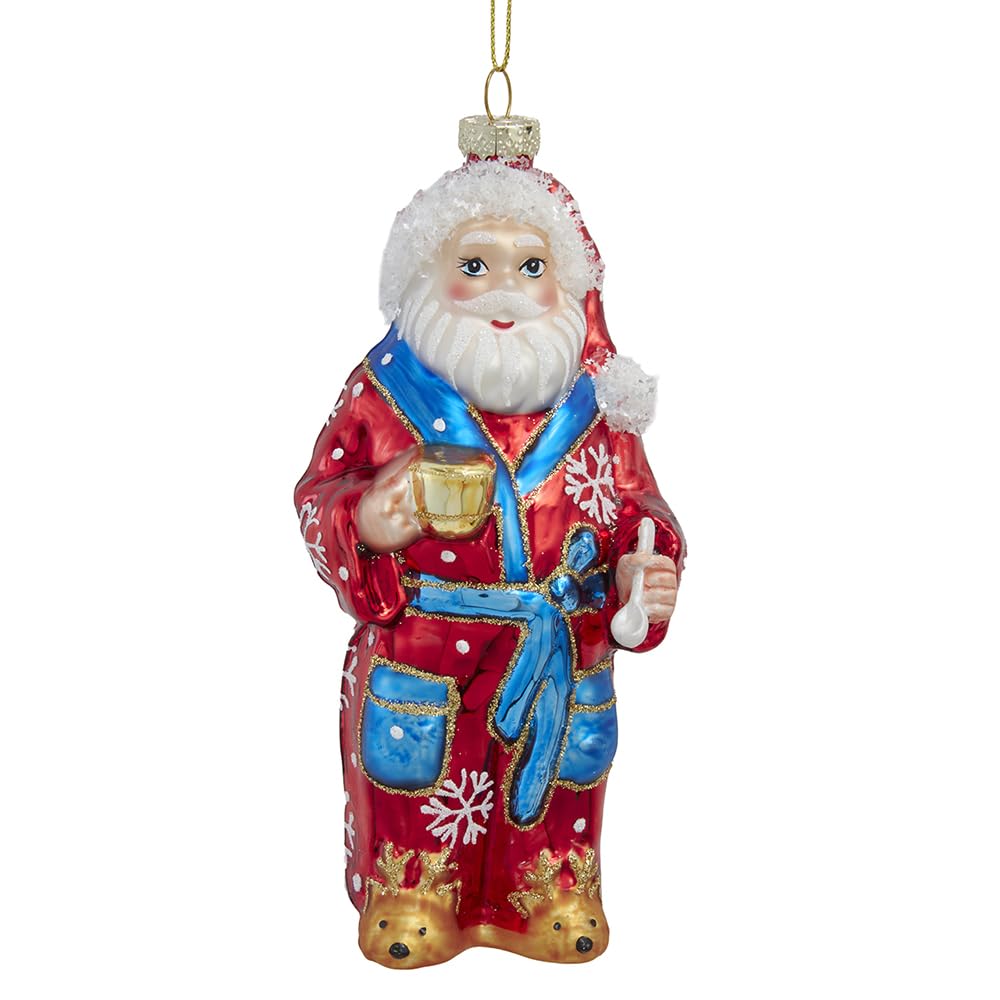 Kurt S. Adler Multi Color Kurt Adler Glass Santa Wearing Robe Ornament