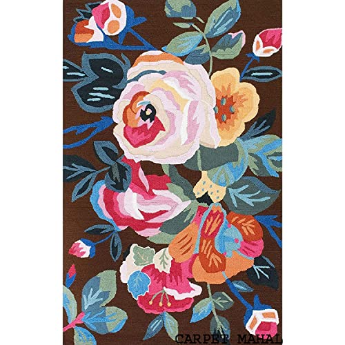 Image of Carpet Mahal Export Quality Handmade Tuffted Pure Woollen Carpet for Living Room Bedroom Size 6 x 6 feet Square (180X180 Cm) Color-Multi