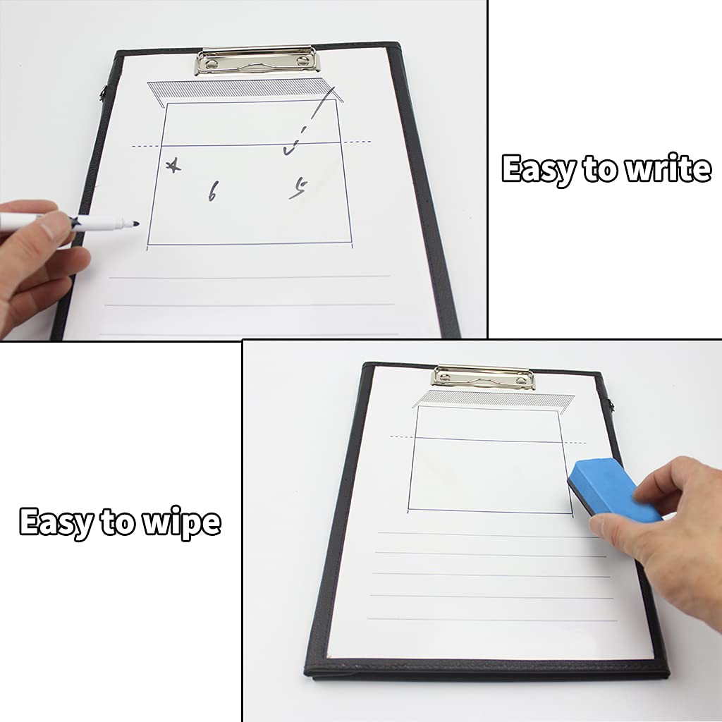 Tactic Board for Volleyball, Portatile Allenatore Board, Volleyball Lavagna Magnetica, Dotato di Clip in Acciaio Inossidabile, Pennarello, Gomma, Un Set di Magneti