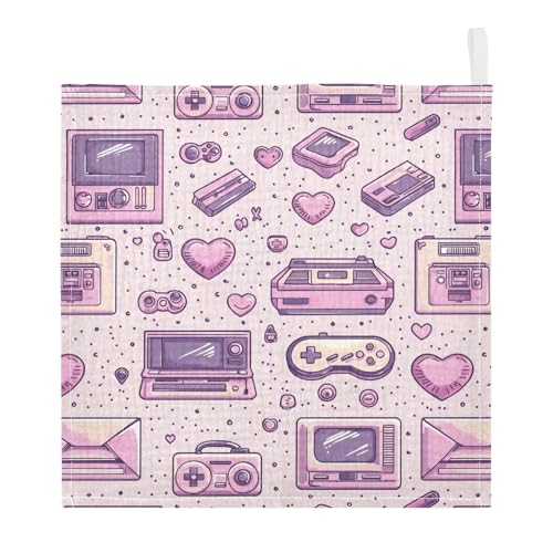 vvfelixl Baby Muslin Washcloths Pixel Envelope Love Heart Baby Burp Cloths Cotton Babys Face Towel for Newborn Infants Boys Girls Soft and Absorbent 11.8 X 11.8 in, 3 Pack