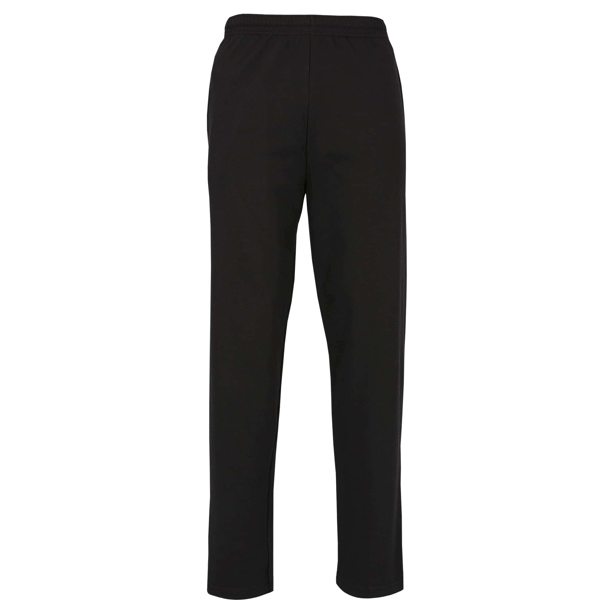 Fruit of the Loom Men's Lightweight Open Hem Jog Pants Relaxed Sports Jogger, Black, XXL