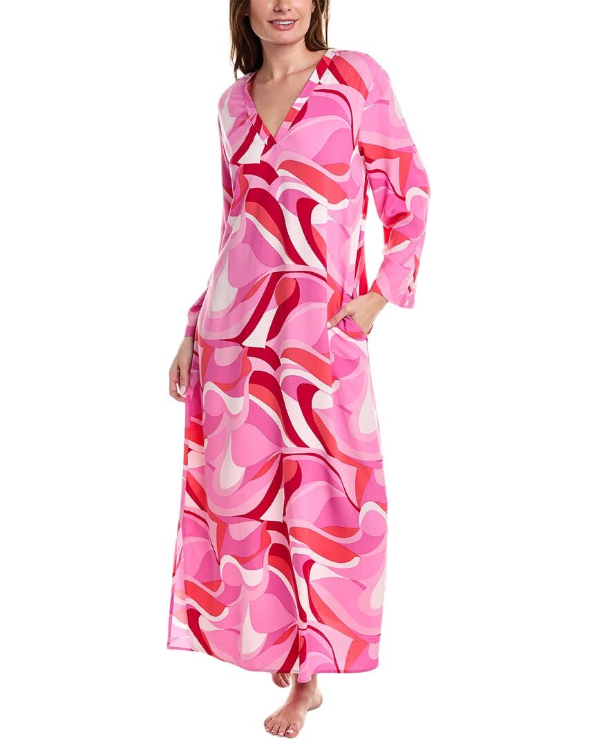 N Natori Women's Mandarin Caftan Length 52"