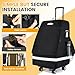 Orzbow Car Seat Carrier for Airport, Folding Car Seat Travel Bag & Cart with 4 Wheels and High Load-Bearing, Padded Gate Check Bag Fits Most Infant Car Seats & Carriers, Easy to Use, Black