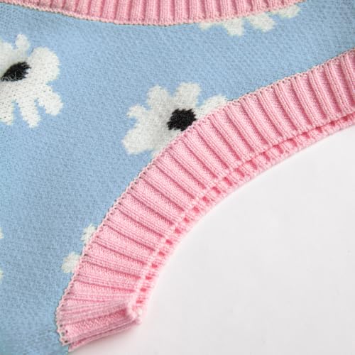 Image of Women's Sweater Vest,Y2K Sleeveless Pattern Preppy Style Knitted Crop Tank Top for Girl