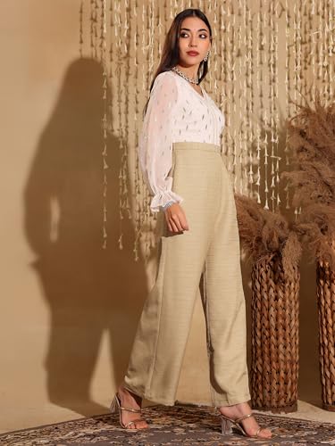 Image of Miss Chase Women's Keyhole Neck Regular Sleeve Regular Length Jumpsuit with Pockets