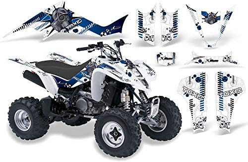 AMR Racing ATV Graphics kit Sticker Decal Compatible with Suzuki LT-Z400 2003-2008 - Toxicity Blue White