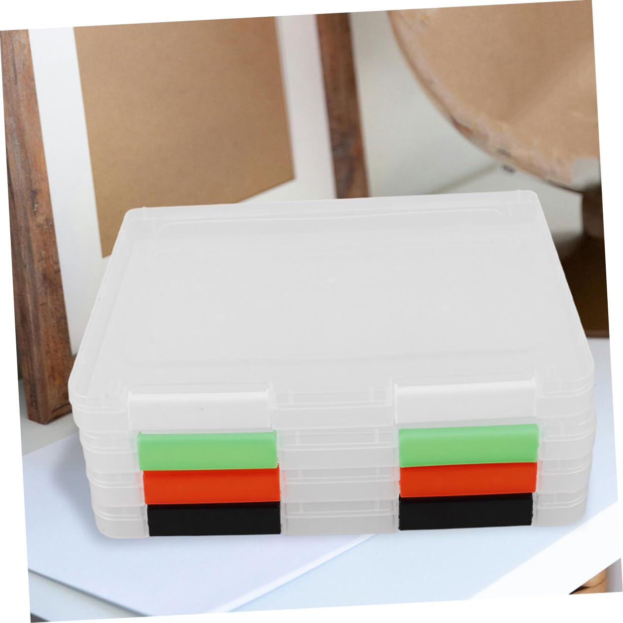 Gadpiparty Lot De 4 Boîtes De Rangement Pour Papier A4 Porte-Papiers Porte-Documents Portable Boîtes De Classement Avec Couvercles Étui De Projet Portable Porte-Documents Organisateur