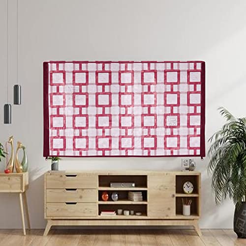Image of Transparent LCD /LED T.V Protector Cover with Zipper Enclosure for 26 Inch Suitable for All Major Brand & Model (Color-Red, Size-25.5.3x17 Inches)