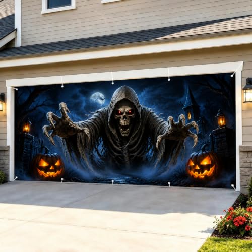 7 x 16 ft Halloween Garage Door Decorations Halloween decorations Witch Door Cover, Hanging Banner, Cauldron Backdrop Mural for Home, Outdoor, Indoor, Spooky Party, Wall, Window - image 2