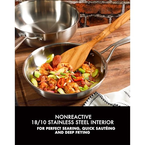 Image of Babish 10-Piece Professional Tri-Ply Non-Toxic Pots and Pans Cookware Set - Durable, Even Heat Distribution for Cooking and Baking