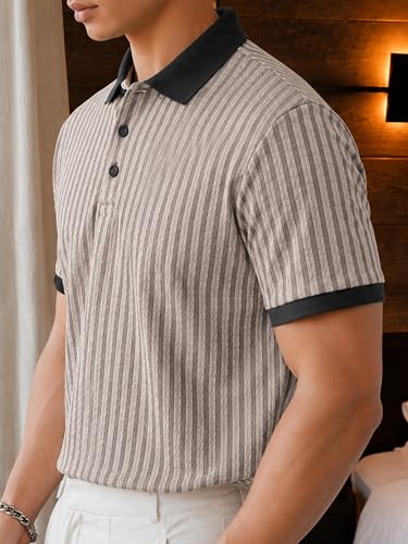 Image of Noble Monk Men's Regular Fit Polo Neck T-Shirt | Half Sleeve