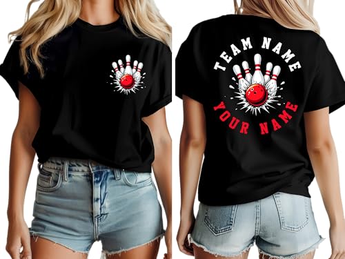 Custom Bowling Shirts for Men and Women Personalized Bowling Team Shirts with Name Gifts for Bowlers Bowling Night Tshirt Bowler League Tshirt