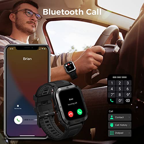 KOSPET Smartwatch Herren mit Telefonfunktion, 1,85” Touchscreen 5ATM Wasserdicht Fitnessuhr mit Herzfrequenzmessung, SpO2, Smart Schlafmonitor, 70 Sportmodi, 60+Tage Akku Outdoor Militär Sportuhr – Bild 4