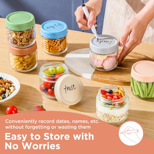 Image of DRKIO 10 Oz Glass Overnight Oats Containers with Lids Chia Pudding Jars