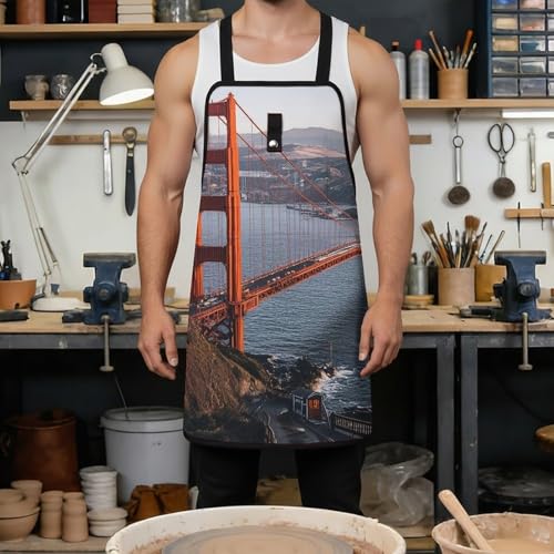 Delantal de trabajo ajustable para unisex RLDOBOFE miniatura 4
