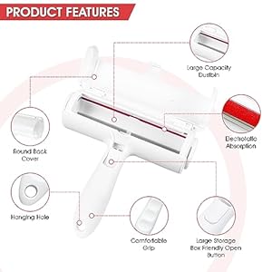 Pet hair remover roller  quality mart reusable dog and cat hair remover for floors sofas carpets clothes car seats beds  easy to use and self cleaning roller   cucciolini doodles
