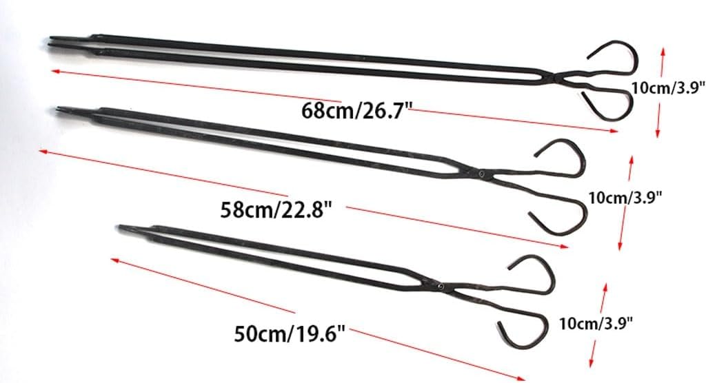 Heavy-Duty Fireplace Tongs, Indoor Firewood & Log Tweezers for Handling Coal and Debris(A 68cm/26.7")