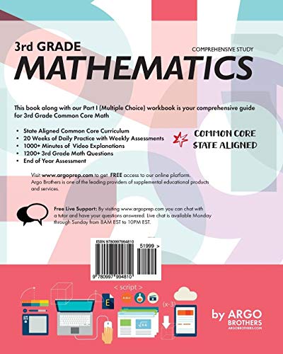 Argo Brothers Math Workbook, Grade 3 2017 Edition: Common Core Free Response (3rd Grade) - Image 2