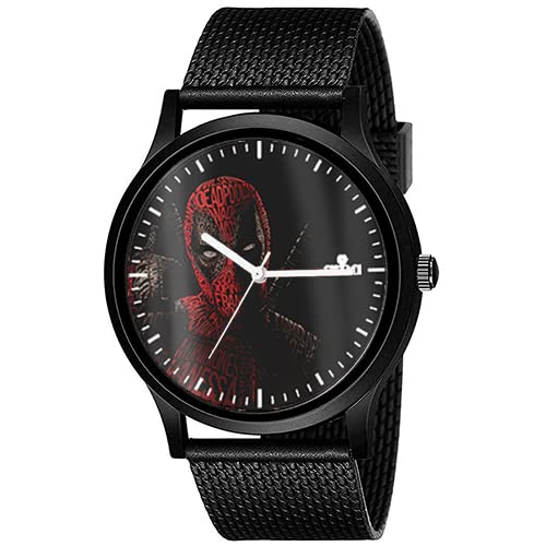 AROA Watch New Watch for CALIGRAMAS Dead Pool Model : 411 Men Black Metal Type Rubber Analog Watch Black Dial for Men Stylish Watch for Boys (B0C3CSR9PN) Amazon Price History, Amazon Price Tracker