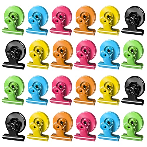 Grtard 24pack Magnetic Clips, Cute Magnet Clips for Fridge, Colorful Magnetic Clips Heavy Duty, Strong Magnetic Clip Magnets, No-Scratch Magnetic Clips for Refrigerator, Whiteboard, Locker, Classroom