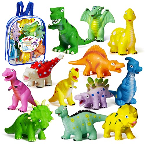 Image of Baby Bath Toys for Toddlers 1-3: 12PCS Dinosaur Bath Toys Pool Toys for Kids Ages 4-8 Water Toys No Hole Mold Free Bathtub Toys Stocking Stuffers for Kids Boys Girls Toddlers Chrismas Birthday Gifts