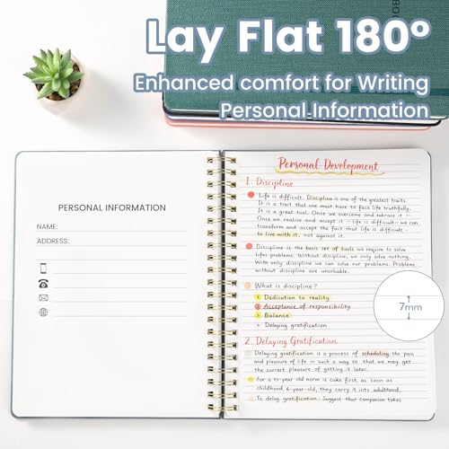 Image of Spiral Notebook - 8.5 x 10.98 Inch Large Hard Cover Notebook with Elastic Band & Pocket, 180 Pages, Lay Flat Wirebound Journal for Work, School, Planning & Note Taking ReefBlue