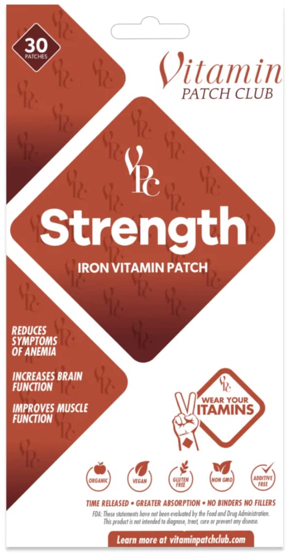 Vitamin Patch Club - Strength Iron Patch, Topical Patch Containing Restorative Ingredients (30 Patches)