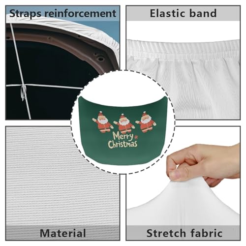 Image of Christmas Greetings Car Hood Cover Elastic Polyester Car Hood Cover Removable Automotive Accessories Easy Installation for Car Hood Christmas Decoration and Gifts