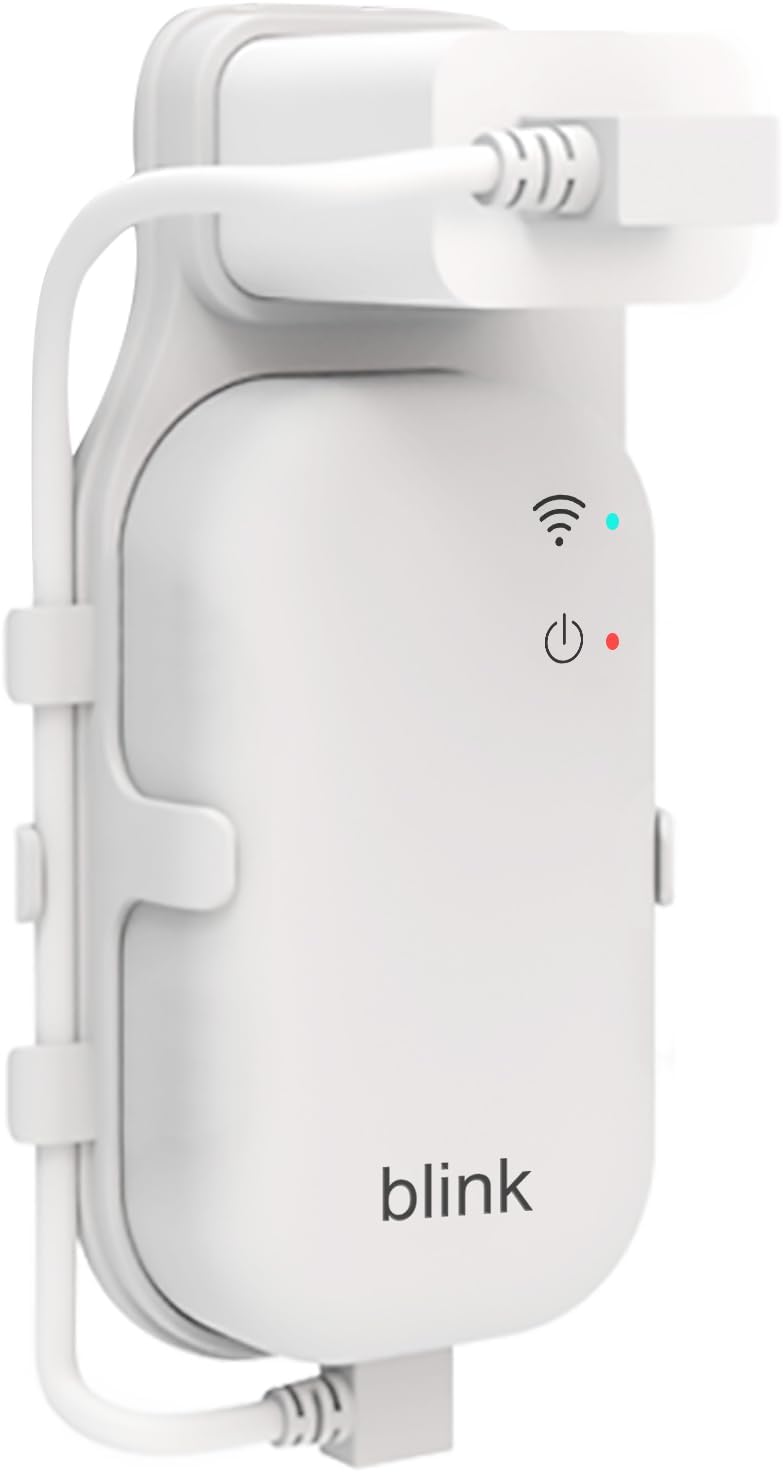 Wall Outlet Mount for Blink Sync Module Core – Space-Saving Holder for Blink Indoor/Outdoor Security Cameras, Drill-Free Design with Concealed Wiring & Integrated Short Cable