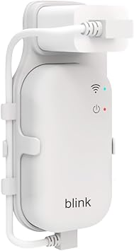 Wall Outlet Mount for Blink Sync Module Core Space-Saving Holder for Blink Indoor/Outdoor Security Cameras, Drill-Free Design with Concealed Wiring & Integrated Short Cable