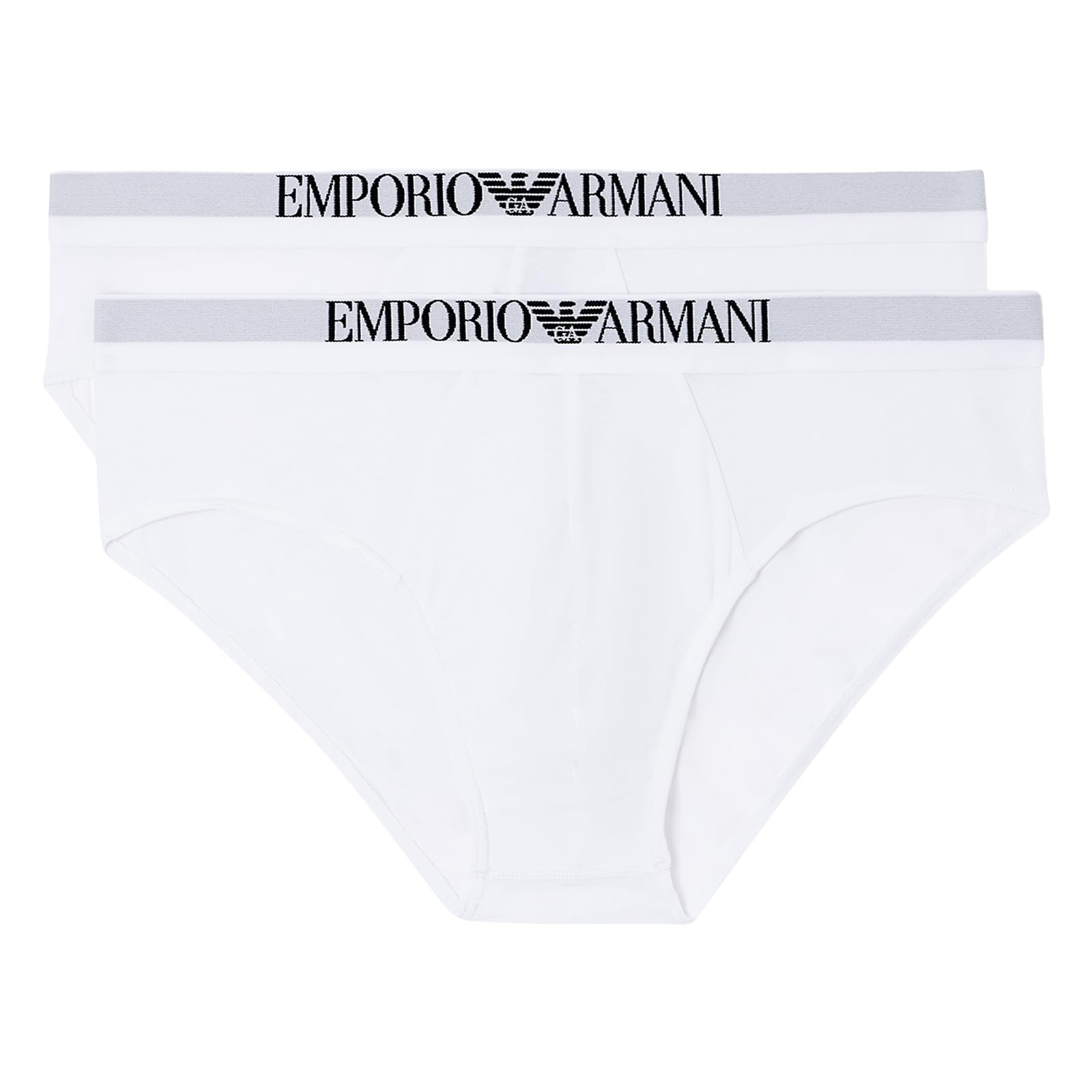 Emporio Armani Man's Soft Touch Bamboo Viscose 2-Pack Brief, White, S