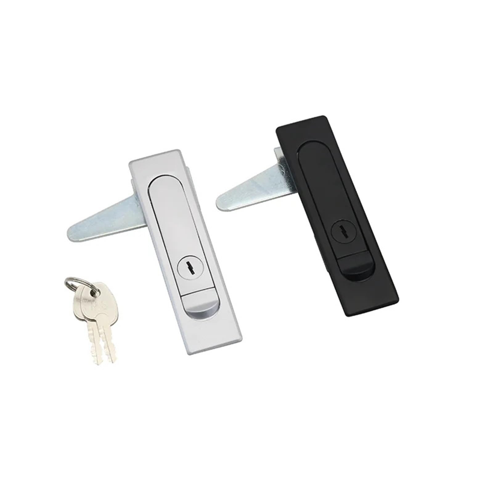 WQGQPXOB Zinc Alloy Handle Lock for Industrial Machinery Cinets Flat Locks for Distribution Boxes Switch and Motor 1Pcs(Black-with lock)