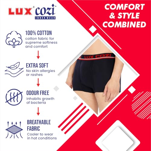 Lux Cozi Men's Cotton Trunks (Pack of 5) - Image 2