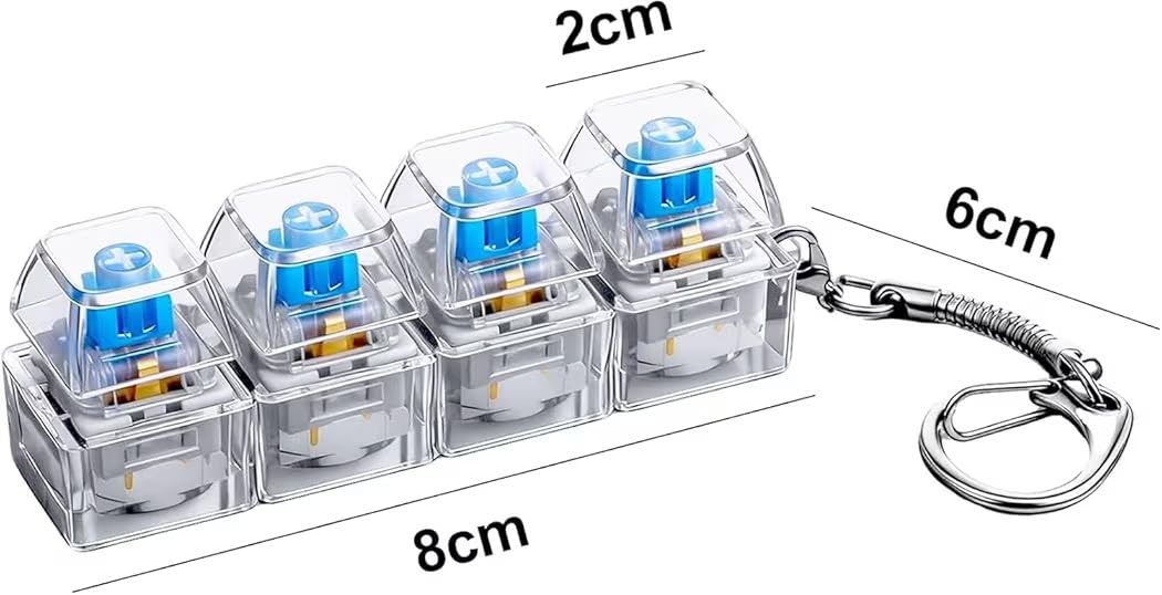 1Pack, Keyboard Fidget Toy Keychain 4-in-1 Clicker Buttons, Portable Stress Relief Toy for Adults & Kids, Silent Finger Click Decompression Gadget for Office, Travel, Anxiety Relief Gift 1Pack, Keyboard Fidget Toy Keychain 4-in-1 Clicker Buttons, Portable Stress Relief Toy for Adults & Kids, Silent Finger Click Decompression Gadget for Office, Travel, Anxiety Relief Gift