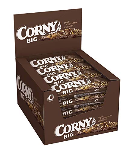 Corny Big Erdnuss-Schoko, Müsliriegel, 24er Pack (24 x 50g) & Big Dunkle Schoko-Cookies, Müsliriegel, 24er Pack (24 x 50g)