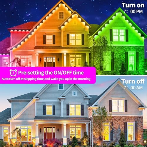 200Ft Permanent Outdoor Lights for House Waterproof, IP67 LED Eave Lights with App/Remote Control, Outdoor Permanent led Lighting for House Roof Decor,Christmas,Party,All Holiday and Daily - Image 5