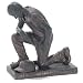 Through Christ Praying Baseball 5 inch Gray Resin Stone Table Top Figurine