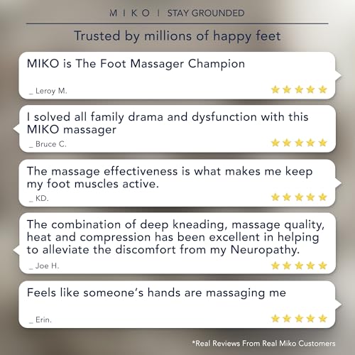 Miko Máquina de masaje de pies con amasamiento profundo, compresión, shiatsu y calor para la fascitis plantar, neuropatía, se ajusta hasta la talla 47 para hombres. - imagen 7