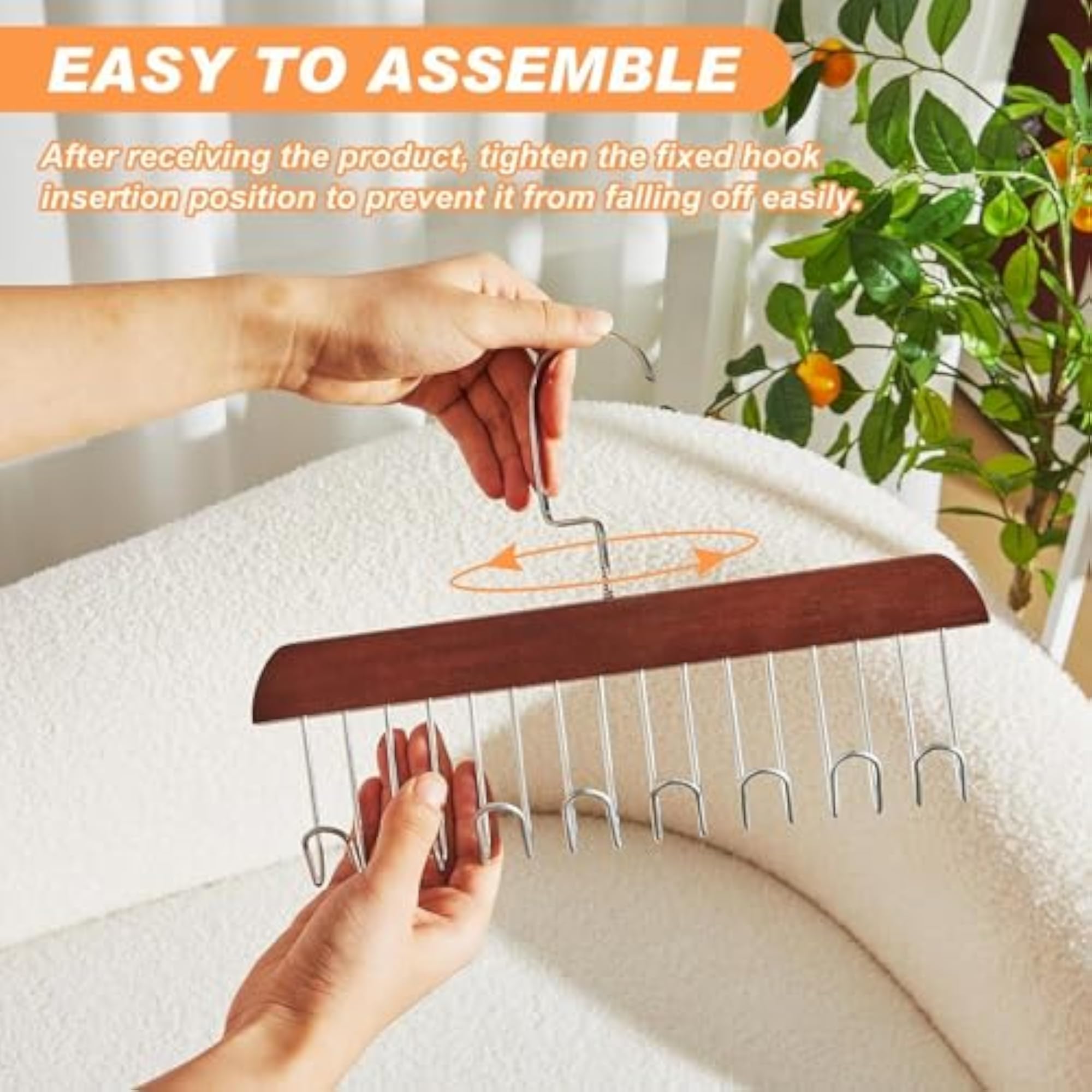 8 Hook Wooden Hangers for Closet Organization