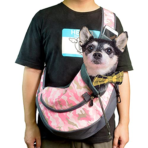 GPURUI Bärväska för hund (kamouflage rosa)