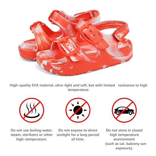 Image of ChayChax Toddler Boys Girls Double Buckle Sandals Children's Adjustable Back Strap Water Sandal