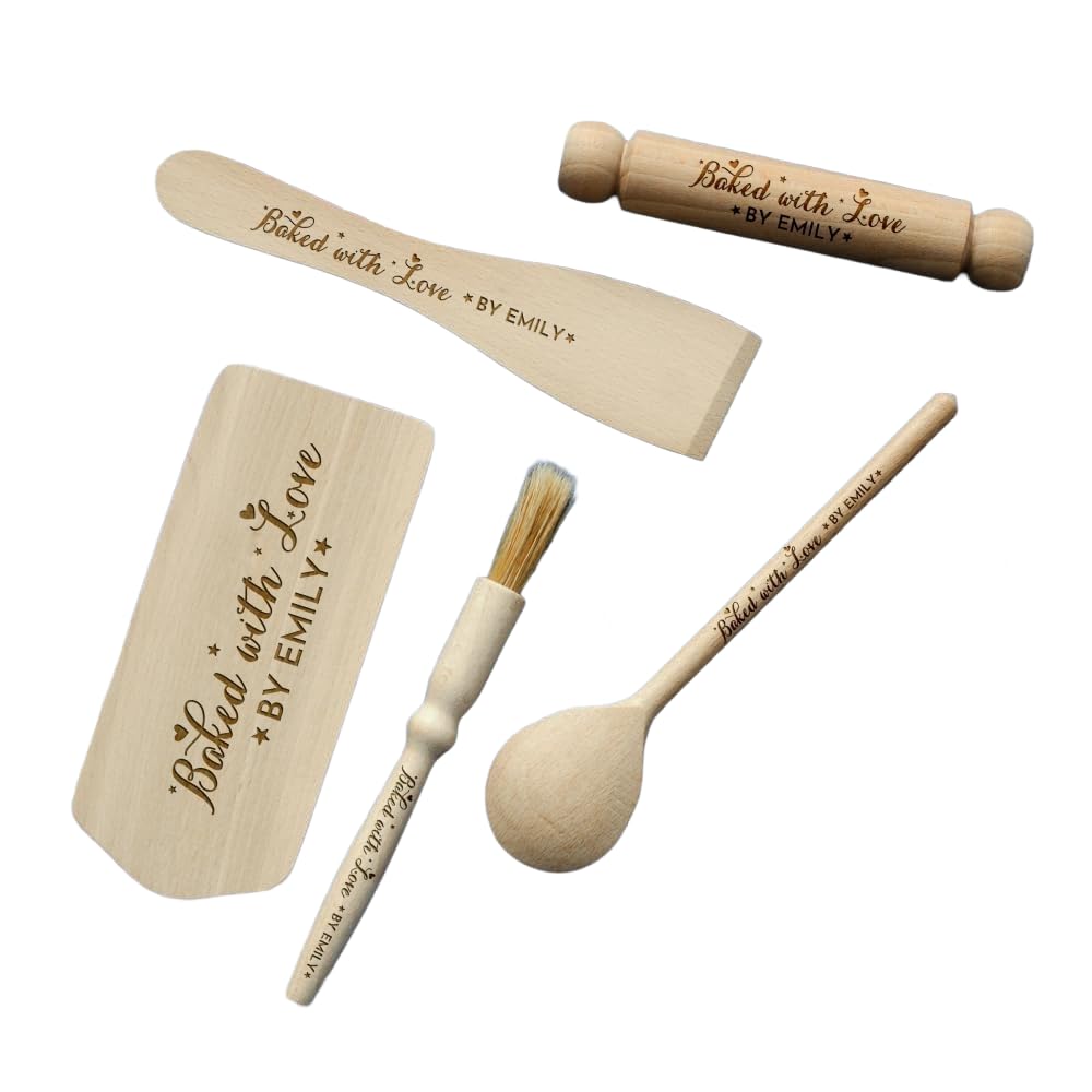 Personalised Kids Childs Children Baking Set Christmas Birthday Gift STAR BAKER Utensils AVAILABLE (BAKED WITH LOVE)
