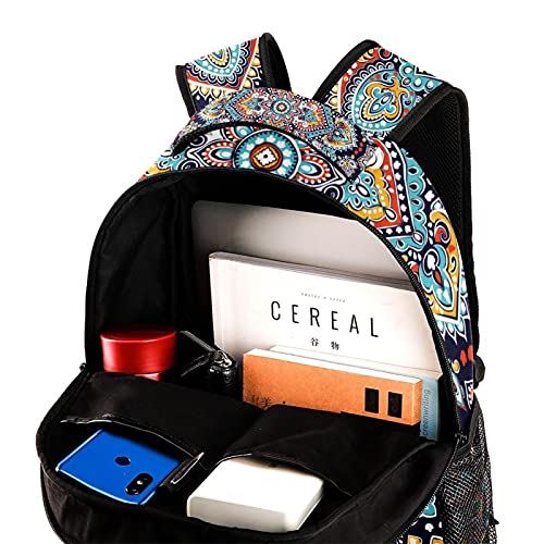 Sac à dos ordinateur portable géométrique rose multicolore, bagage cabine ergonomique - 4
