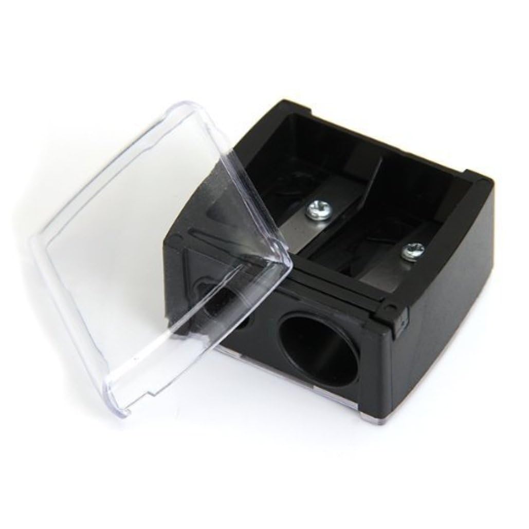 Sacapuntas de lápiz cosmético de precisión for delineador de ojos de cejas sacapuntas de lápiz de 2 agujeros/39